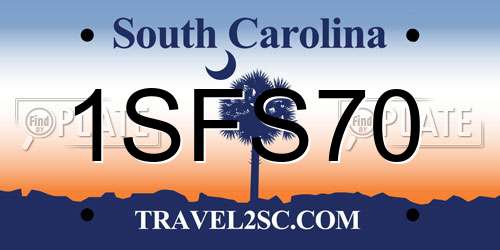 1SFS70 South Carolina License Plate