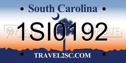 1SI0192 South Carolina License Plate