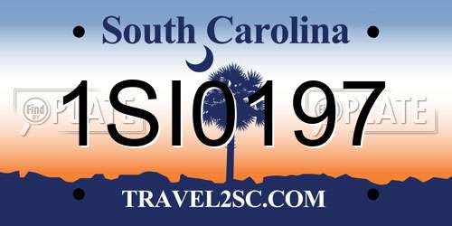 1SI0197 South Carolina License Plate