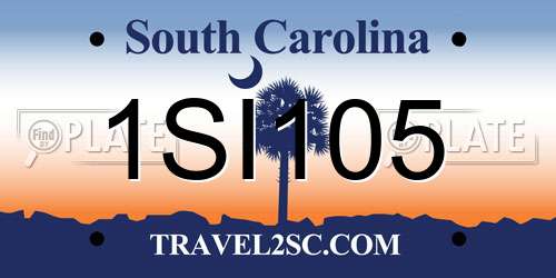 1SI105 South Carolina License Plate