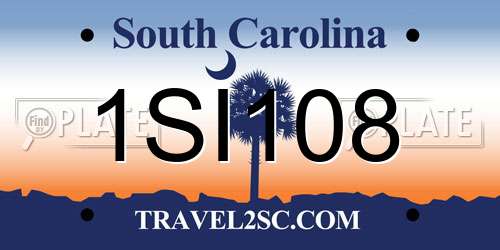 1SI108 South Carolina License Plate