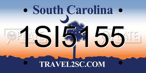 1SI5155 South Carolina License Plate