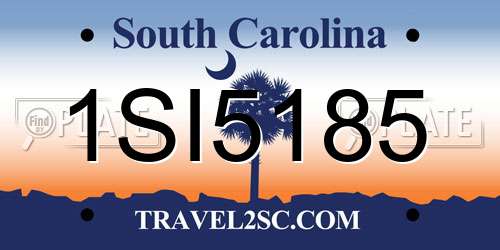 1SI5185 South Carolina License Plate