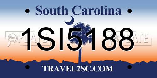 1SI5188 South Carolina License Plate