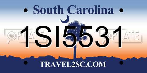 1SI5531 South Carolina License Plate