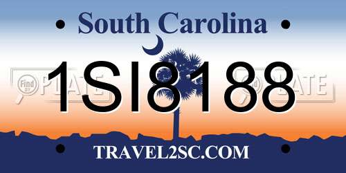 1SI8188 South Carolina License Plate