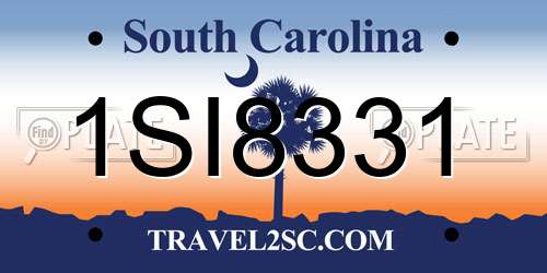 1SI8331 South Carolina License Plate