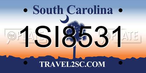 1SI8531 South Carolina License Plate