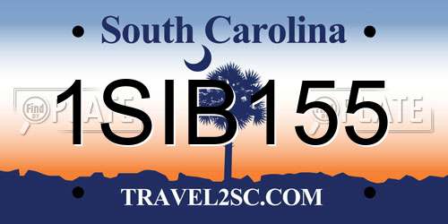1SIB155 South Carolina License Plate