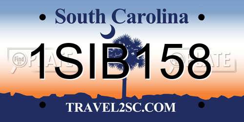 1SIB158 South Carolina License Plate