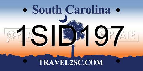 1SID197 South Carolina License Plate