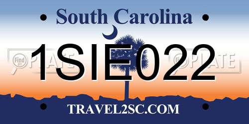 1SIE022 South Carolina License Plate