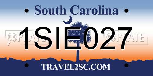 1SIE027 South Carolina License Plate