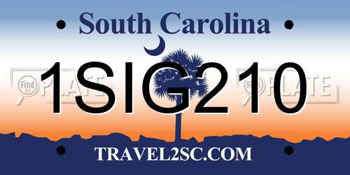 1SIG210 South Carolina License Plate