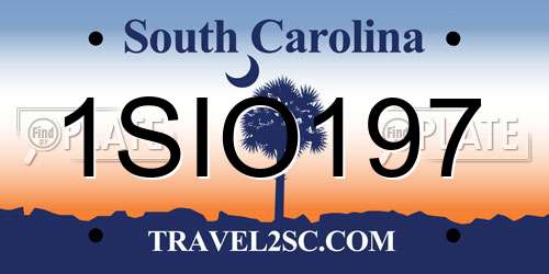 1SIO197 South Carolina License Plate