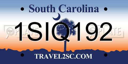 1SIQ192 South Carolina License Plate