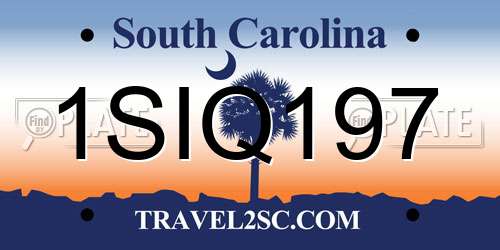 1SIQ197 South Carolina License Plate