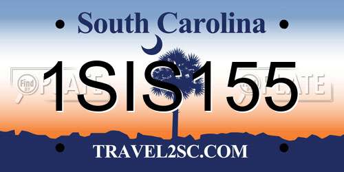 1SIS155 South Carolina License Plate