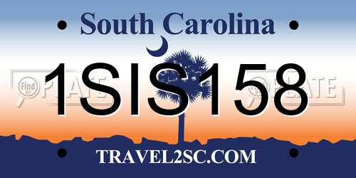 1SIS158 South Carolina License Plate