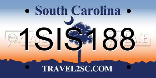 1SIS188 South Carolina License Plate