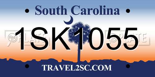 1SK1055 South Carolina License Plate