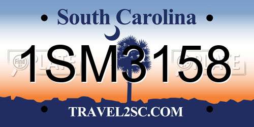 1SM3158 South Carolina License Plate