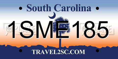 1SME185 South Carolina License Plate