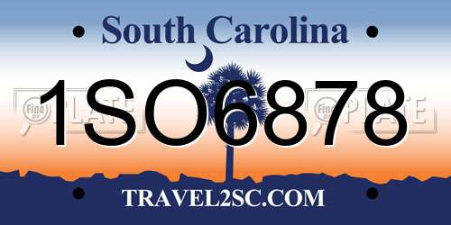 1SO6878 South Carolina License Plate