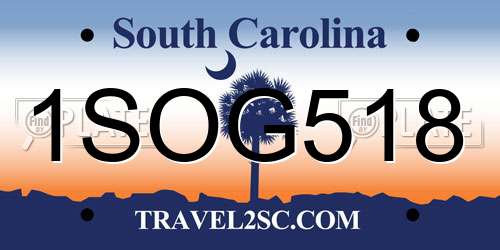 1SOG518 South Carolina License Plate