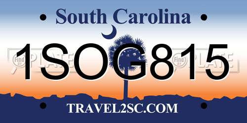 1SOG815 South Carolina License Plate