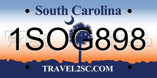 1SOG898 South Carolina License Plate