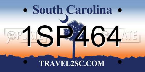 1SP464 South Carolina License Plate