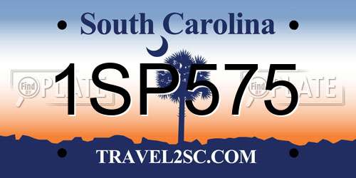1SP575 South Carolina License Plate