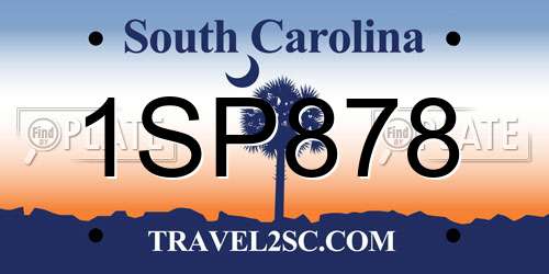 1SP878 South Carolina License Plate