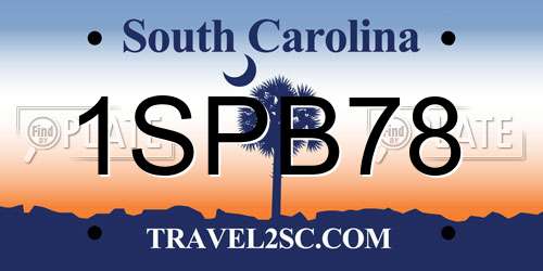 1SPB78 South Carolina License Plate