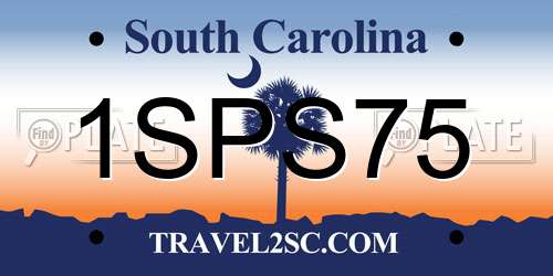 1SPS75 South Carolina License Plate