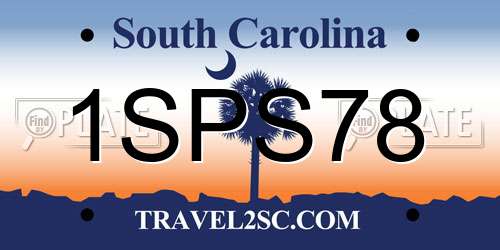 1SPS78 South Carolina License Plate