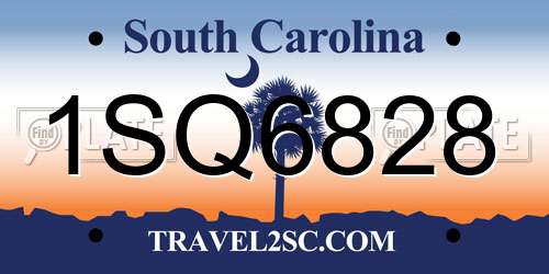 1SQ6828 South Carolina License Plate