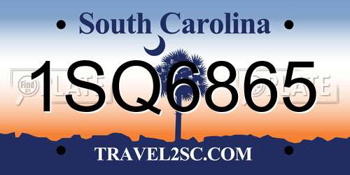 1SQ6865 South Carolina License Plate