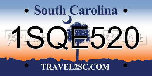 1SQE520 South Carolina License Plate