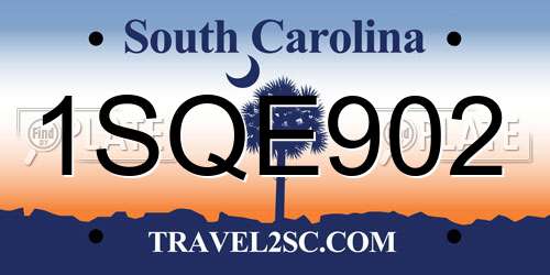 1SQE902 South Carolina License Plate