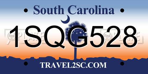 1SQG528 South Carolina License Plate