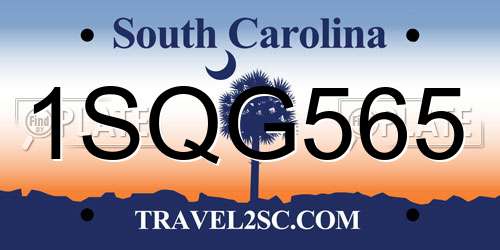1SQG565 South Carolina License Plate