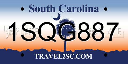 1SQG887 South Carolina License Plate
