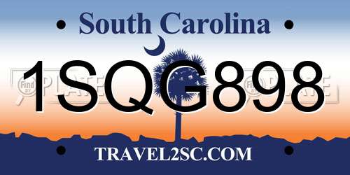 1SQG898 South Carolina License Plate