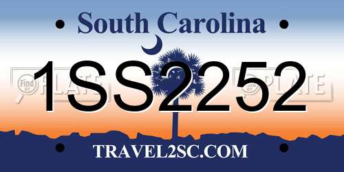 1SS2252 South Carolina License Plate
