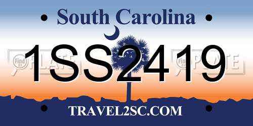 1SS2419 South Carolina License Plate