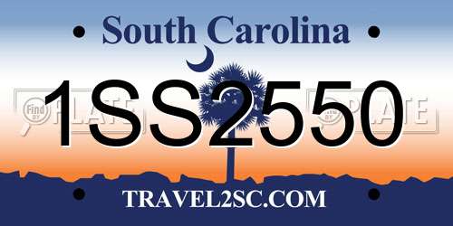 1SS2550 South Carolina License Plate