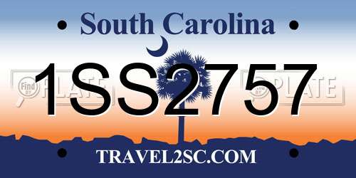 1SS2757 South Carolina License Plate
