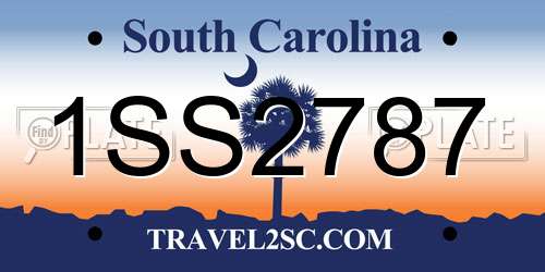1SS2787 South Carolina License Plate